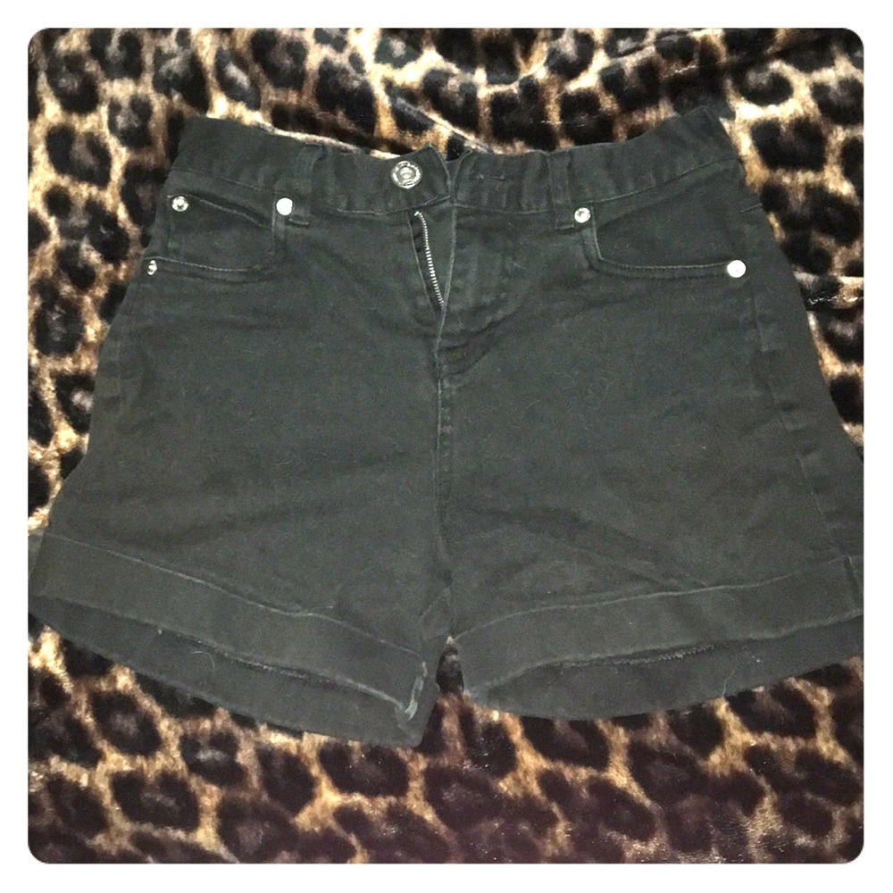 Black high waste shorts
